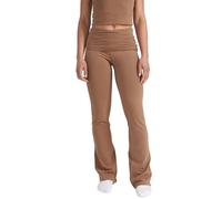 Style & Republic Damen Flared Leggings aus weicher Baumwolle - Umklappbare Yogahose mit Klappbund, Bootcut-Style, lässig & bequem mit weitem Bein, Schlaghose, Holz, XS
