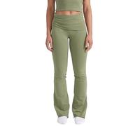 Style & Republic Damen Flared Leggings aus weicher Baumwolle - Umklappbare Yogahose mit Klappbund, Bootcut-Style, lässig & bequem mit weitem Bein, Schlaghose, Olive, S