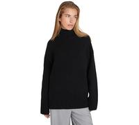 Style & Republic Damen Oversize Rollkragenpullover aus 90% Wolle & 10% Kaschmir, Weicher Boxy Strickpullover, Stilvoller Premium-Pullover für Herbst & Winter, Black, M