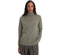 Style & Republic Damen Rollkragenpullover mit Oversize-Passform aus 100% Kaschmir, stilvoller Premium-Cashmere-Strickpullover mit Turtleneck für Herbst und Winter, Olive Melange M