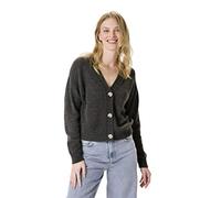 Style & Republic Damen V-Neck Kaschmir Cardigan aus 100% Cashmere - Dein kuscheliger Premium Langarm Strick-Cardigan für stilvolle Herbst- & Winter-Momente - Light Grey Melange-XS