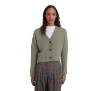 Style & Republic Damen V-Neck kurzer Cardigan aus 90% Merinowolle & 10% Kaschmir - Deine kuschelige Kaschmirblend Premium Langarm-Strickjacke für stilvolle Herbst- & Wintertage, Olive L