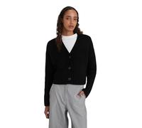 Style & Republic Damen V-Neck kurzer Cardigan aus 90% Merinowolle & 10% Kaschmir - Deine kuschelige Kaschmirblend Premium Langarm-Strickjacke für stilvolle Herbst- & Wintertage, Black XS