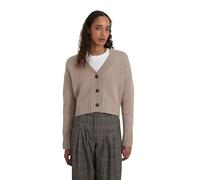 Style & Republic Damen V-Neck kurzer Cardigan aus 90% Merinowolle & 10% Kaschmir - Deine kuschelige Kaschmirblend Premium Langarm-Strickjacke für stilvolle Herbst- & Wintertage, Camel XS