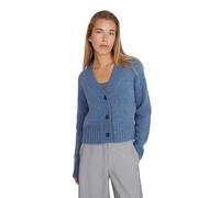 Style & Republic Damen V-Neck kurzer Cardigan aus 90% Merinowolle & 10% Kaschmir - Deine kuschelige Kaschmirblend Premium Langarm-Strickjacke für stilvolle Herbst- & Wintertage, Blue L