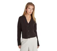 Style & Republic Damen V-Neck kurzer Cardigan aus 90% Merinowolle & 10% Kaschmir - Deine kuschelige Kaschmirblend Premium Langarm-Strickjacke für stilvolle Herbst- & Wintertage, Coffee XS