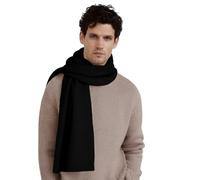 Style & Republic Herren Schal aus 90% Merinowolle und 10% Kaschmir | edler Schal aus feinster MerinoMerinowolle und Kaschmir, Black, One size