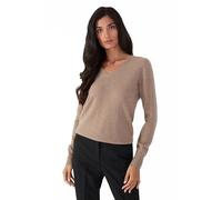 Style & Republic V-Neck Kaschmir Pullover-Damen elegant aus 100% Cashmere - Dein kuscheliger Premium Strickpullover für stilvolle Herbst- & Winter-Momente Nougat XS
