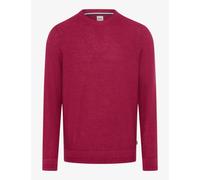 Brax Modern Fit Strickpullover Rundhalsrot, Strukturiert