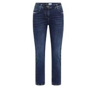 CECIL - 7/8 Mid Waist Slim Leg Jeans im Casual Fit mid blue used wash - Gr. - 7