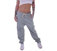 Style-Station Damen Boyfriend Jogging Hose Baggy Jogpants BaggyPants Sommer-Hose-n Blau-e Lila Khaki Lila Pumphose Sporthose Jogginghose Sporthose Freizeithose Sprtlich-e Gr Größe 34 36 38