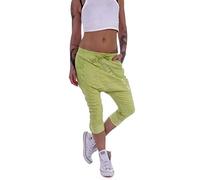 Style-Station Damen Sweatpants Shorts Hose Jogpants verschidene Farben Stoff-Hose-n Pants Short Shorty Sport-Hose-n Baggy Kurz-e Lauf-Hose-n Locker-e Sommer One Size Gr Größe XS 34 S 36 M 38 Grün-e