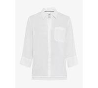 Kurzarmbluse BRAX "Style VICKI", Damen, Gr. 36, weiß, Web, 100% Leinen, Blusen (53169723-36) weiß