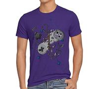 style3 16-Bit Controller T-Shirt Herren SNES NES Kart Yoshi Luigi Mario, Größe:M, Farbe:Lila