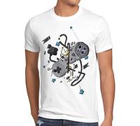 style3 16-Bit Controller T-Shirt Herren SNES NES Kart Yoshi Luigi Mario, Größe:M, Farbe:Weiß