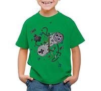 style3 16-Bit Controller T-Shirt Kinder SNES NES Kart Yoshi Luigi Mario, Farbe:Grün, Größe:104