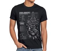 style3 2600 VCS Computer Blaupause Herren T-Shirt 80er Joystick 8-Bit Retro Gamer, Größe:XL, Farbe:Schwarz
