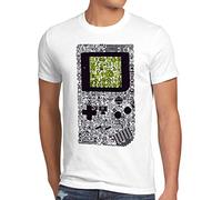 style3 8-Bit Game T-Shirt Herren Pixel Boy Gamer Retro, Größe:L, Farbe:Weiß
