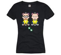 style3 Breaking Bit T-Shirt Damen Bad Heisenberg tv Pixel Walter White Meth Crystal, Farbe:Schwarz, Größe:L