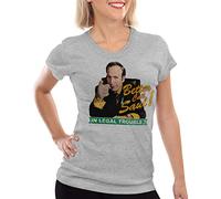 style3 Call Saul T-Shirt Damen, Farbe:Grau meliert, Größe:M