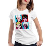 style3 Color Girls Damen T-Shirt golden Florida Sitcom Warhol, Farbe:Weiß, Größe:M