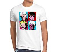 style3 Color Girls Herren T-Shirt golden Florida Sitcom Warhol, Größe:XL, Farbe:Weiß