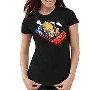 style3 Crossing Pocket Damen T-Shirt Animal Videospiel Horizons, Farbe:Schwarz, Größe:M