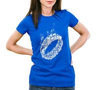 style3 Der Eine Ring Damen T-Shirt Fantasy, Farbe:Blau;Größe:L