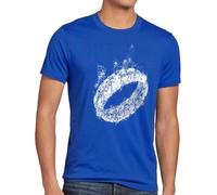 style3 Der Eine Ring Herren T-Shirt Fantasy, Größe:3XL, Farbe:Blau