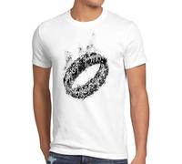 style3 Der Eine Ring Herren T-Shirt Fantasy, Größe:M, Farbe:Weiß
