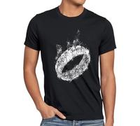 style3 Der Eine Ring Herren T-Shirt Fantasy, Größe:XXL, Farbe:Schwarz