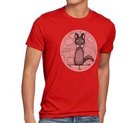 style3 Dot Kiki Herren T-Shirt majo no Kleiner lieferservice Hexe takky?Bin, Größe:M, Farbe:Rot