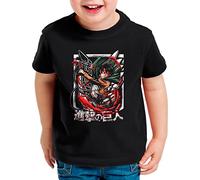 style3 Eren X Attack T-Shirt für Kinder Attack Anime Japan Manga on Titan AOT, Größe:140