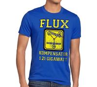 style3 Flux Kompensator Herren T-Shirt Game Gamer Zukunft Zurück Zeitreise, Größe:4XL, Farbe:Blau