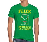 style3 Flux Kompensator Herren T-Shirt Game Gamer Zukunft Zurück Zeitreise, Größe:M, Farbe:Grün