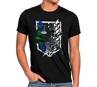style3 Flying Fight Herren T-Shirt Attack Anime Japan Manga on Titan AOT, Größe:L