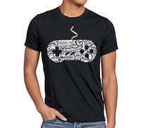 style3 Gamer T-Shirt Herren super Konsole Kart NES SNES Mario, Größe:M, Farbe:Schwarz