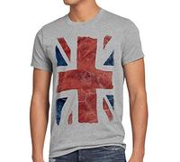 style3 Jack Union Herren T-Shirt großbritannien England London Flagge, Größe:3XL, Farbe:Grau meliert
