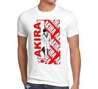 style3 Kaneda Cyberpunk Herren T-Shirt neo Tokyo Biker Anime, Größe:L, Farbe:Weiß