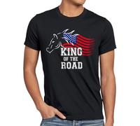 style3 King of the Road Herren T-Shirt Amerika America Muscle Car, Größe:XXL, Farbe:Schwarz