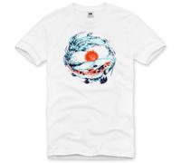 style3 Koi T-Shirt Herren Fisch züchter Japan Nippon teich Zen Buddhismus Garten Karpfen, Größe:XL, Farbe:Weiß