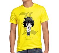 style3 L Note Death Herren T-Shirt Notizbuch Anime Manga Yagami, Größe:S, Farbe:Gelb
