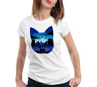 style3 Luna T-Shirt Damen Moon mondstein Japan Sailor, Farbe:Weiß, Größe:XS