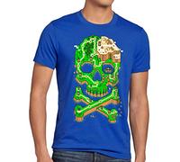 style3 Mario Skull Herren T-Shirt Totenkopf Videospiel Konsole super World, Größe:5XL