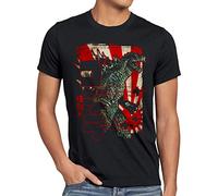 style3 Retro nipon Gojira Herren T-Shirt Japan Monster Kaiju, Größe:S
