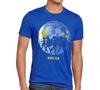 style3 Sailor Senshi T-Shirt Herren mond mondstein Moon Luna Mars Planet Anime, Größe:XL, Farbe:Blau