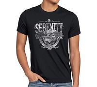 style3 Serenity Firefly Herren T-Shirt Aufbruch Allianz Raumschiff, Größe:XL, Farbe:Schwarz