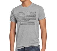 style3 Sheldon Periodensystem Herren T-Shirt Cooper TBBT, Größe:XL, Farbe:Grau meliert