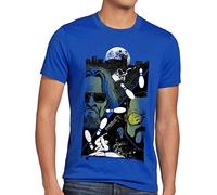 style3 The Dude T-Shirt Herren Lebowski Bowling Bowler Big Rude, Größe:XXL, Farbe:Blau