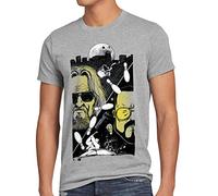 style3 The Dude T-Shirt Herren Lebowski Bowling Bowler Big Rude, Größe:XXL, Farbe:Grau meliert